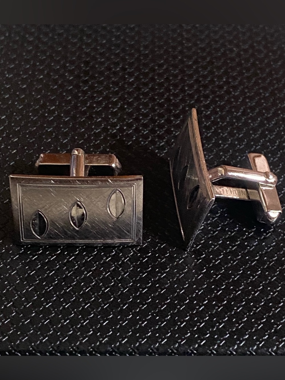 Vintage men’s brushed Sterling Silver cufflinks - Picture 5 of 7